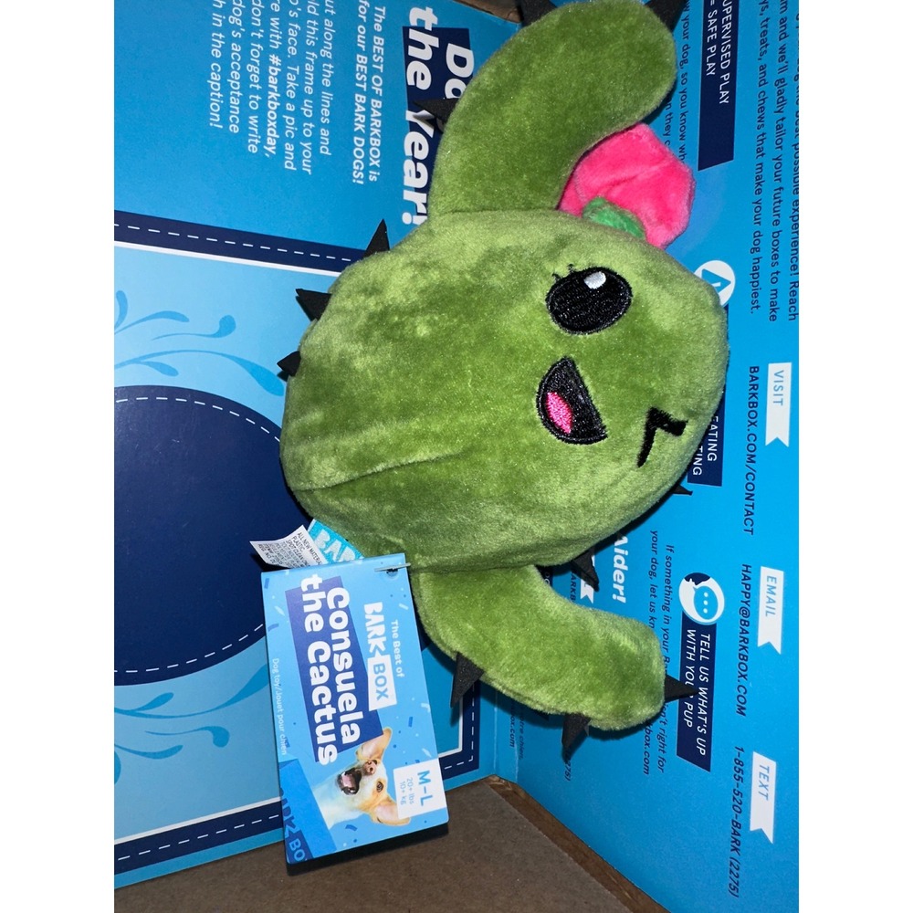 BarkBox Consuela the Cactus Plush Dog Toy Medium Large Squeaky‎ Crinkle bark